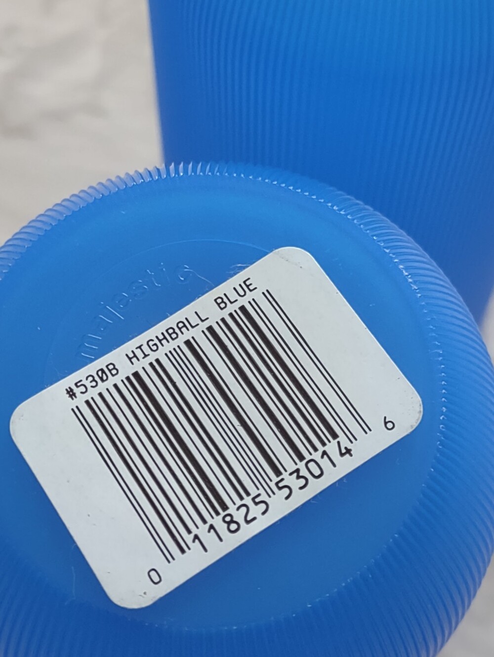 New 🆕 Rare Find Majestic Vintage Highball Blue Plastic Ribbed Vertical Stripes - Picture 6 of 7